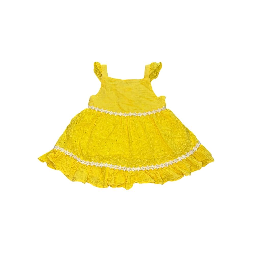 Rare Editions Toddler Girl Yellow Eyelet Ruffle Tiered Dress Sun Dress 24M